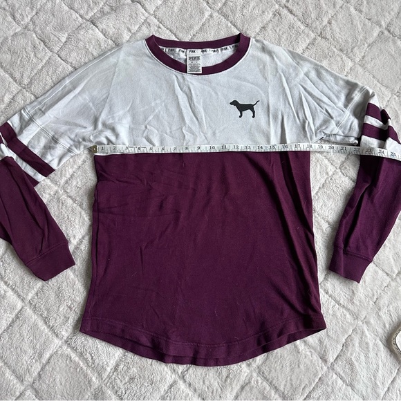 Victoria's Secret PINK | Maroon & Cream Logo Varsity Crew | Size Extra Small - Picture 9 of 10